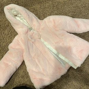 Super cute and soft pink fussy girls coat